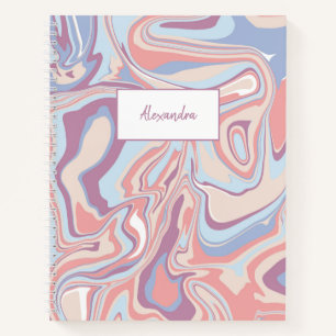 Funky Abstract Roze Swirl Marmeren Textuur Notitieboek