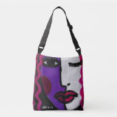Funky Abstract Vrouwengezicht Crossbody Tas (Voorkant)