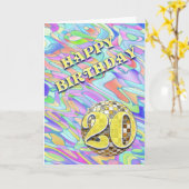 Funky abstracte 20-jarige verjaardagskaart kaart (Gele Bloem)