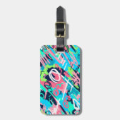 Funky Abstracte Art Bagagelabel (Voorkant verticaal)