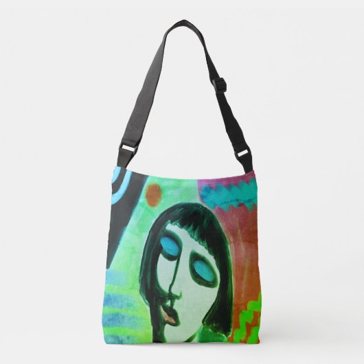 Funky Abstracte Art Crossbody Tas (Voorkant)