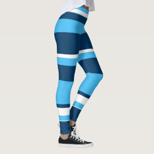 Funky Abstracte Art Light Dark Blue Leggings