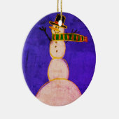 Funky Abstracte Art Snowman Keramisch Ornament (Rechts)