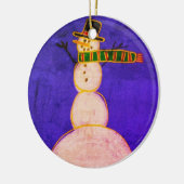Funky Abstracte Art Snowman Keramisch Ornament (Links)
