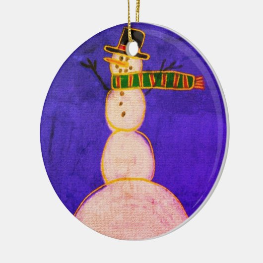 Funky Abstracte Art Snowman Keramisch Ornament (Links)