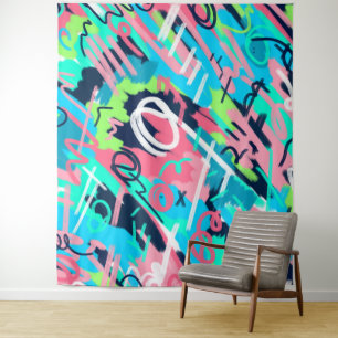 Funky Abstracte Art Wandkleed