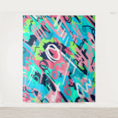 Funky Abstracte Art Wandkleed (Voorkant)