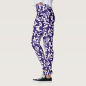 Funky Abstracte Art White Blue Leggings (Links)