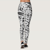 Funky Abstracte Art White Grey Leggings (Achterkant)