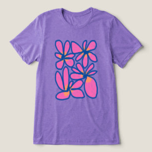 Funky Abstracte Bloemen Draagbare Kunst Tri-Blend Shirt