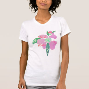 Funky Abstracte Bloemkunst om te Dragen T-shirt
