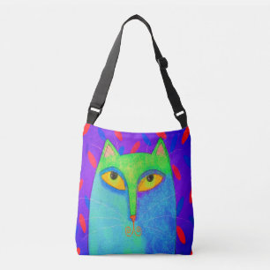 Funky Abstracte Cat Crossbody Tas