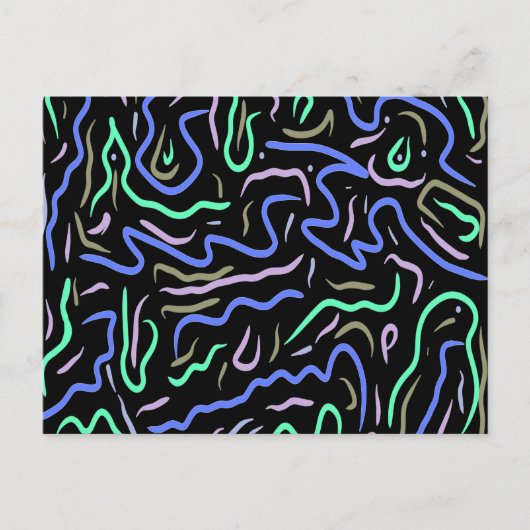 Funky Abstracte digitale kunst Briefkaart (Voorkant)