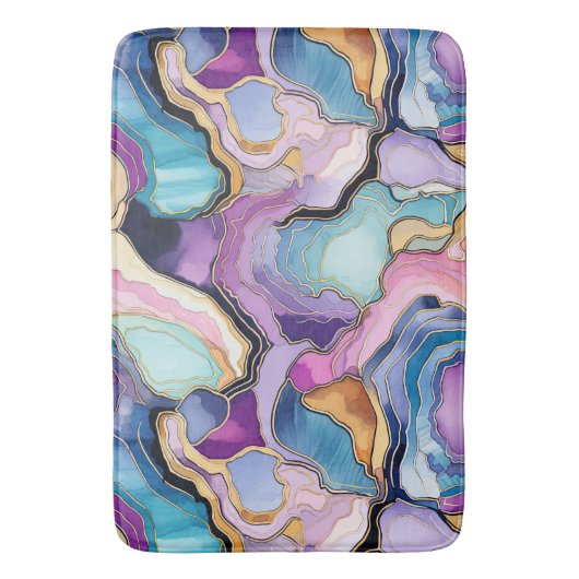 Funky Abstracte Geode Agaat Pattern Badkamer Badmat (Voorkant Verticaal)