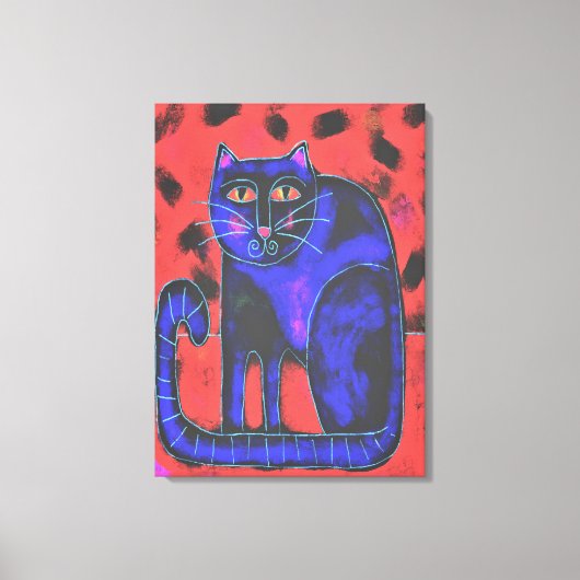 Funky Abstracte kat schilderen Canvas Afdruk (Voorkant)