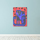 Funky Abstracte kat schilderen Canvas Afdruk (Insitu (Houten vloer))