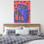 Funky Abstracte kat schilderen Canvas Afdruk (Insitu (Slaapkamer))