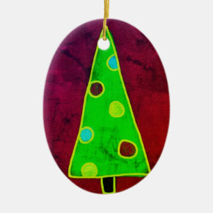 Funky Abstracte kerstboom Keramisch Ornament