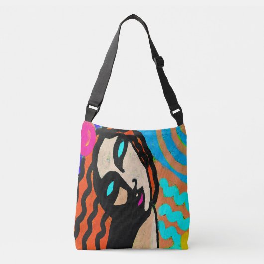 Funky Abstracte kunst Crossbody Crossbody Tas (Voorkant)