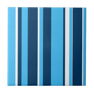 Funky Abstracte Kunst Licht Donkerblauw Wit Tegeltje