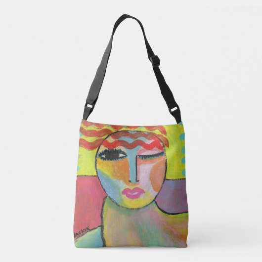 Funky Abstracte Kunst om te Dragen Crossbody Tas (Achterkant)