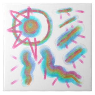 Funky Abstracte Kunst Tegeltje