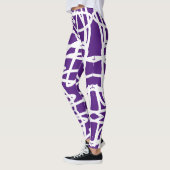 Funky Abstracte Kunst Witte Paarse Leggings (Links)