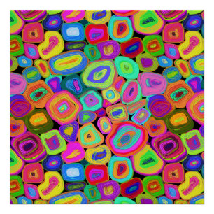 Funky Abstracte olieverf cirkels Perfect Poster