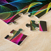 Funky abstracte regenboogkleur legpuzzel (Zijkant)
