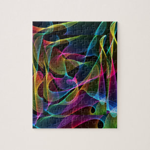Funky abstracte regenboogkleur legpuzzel
