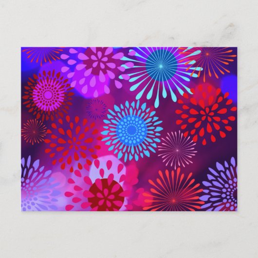 Funky Abstracte Sparkle Shine Flower Petals Briefkaart (Voorkant)
