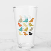 Funky Abstracte vogels midden eeuw Modern Glas (Voorkant)