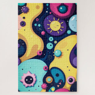 Funky Abstracte Vormen Puzzel - Kleurrijke Moderne