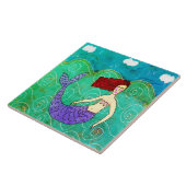 Funky Abstracte Zeemeerminnen schilderen Tegeltje (Zijkant)