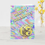 Funky abstrait 13 anniversaire carte (Fleur jaune)