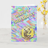 Funky abstrait 14 anniversaire carte (Fleur jaune)