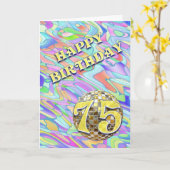 Funky abstrait 75 anniversaire carte (Fleur jaune)