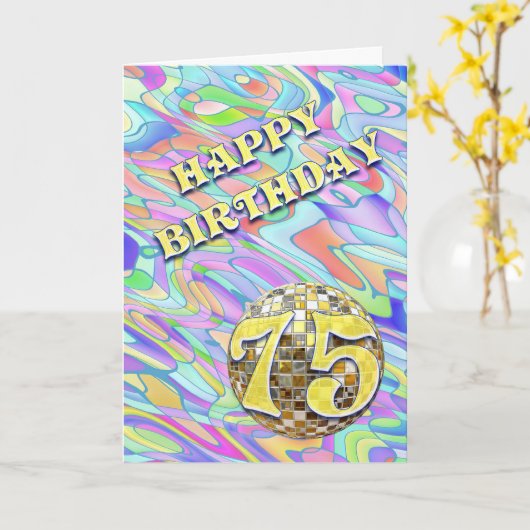 Funky abstrait 75 anniversaire carte (Fleur jaune)