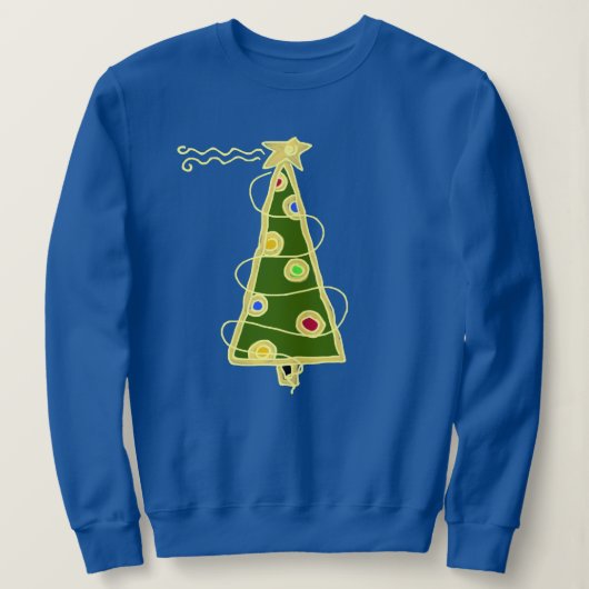Funky Abstrait Art Christmas Tree Sweatshirt (Design devant)