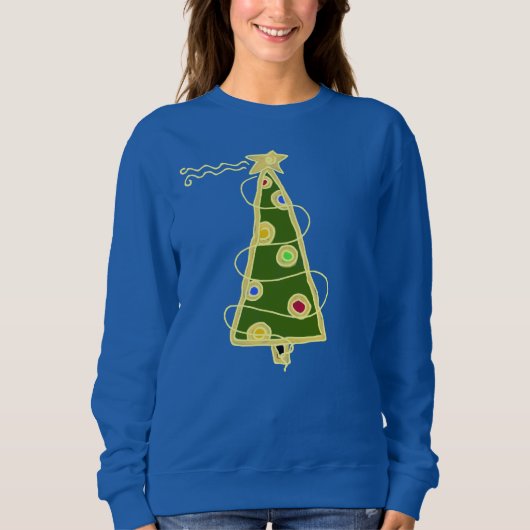 Funky Abstrait Art Christmas Tree Sweatshirt (Devant)