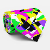 Funky Abstrait Art Motif Cravate (Roulé)
