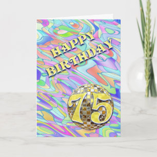 Funky abstraite carte d'anniversaire de 75 ans
