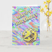 Funky abstraite carte de 20 ans (Fleur jaune)