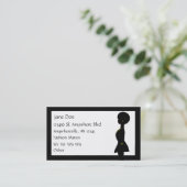 Funky Afro Woman Silhouette Visitekaartje (Staand voorkant)