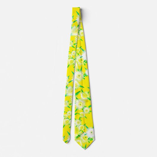 Funky Aiguilles Fleurs Jaunes Cravate Motif (Dos)