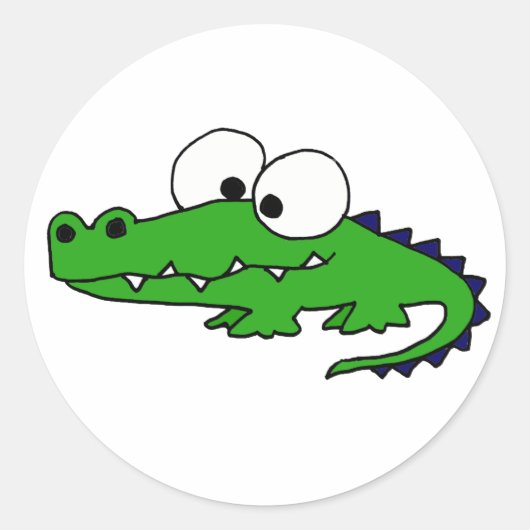 Funky Alligator Ronde Sticker (Voorkant)