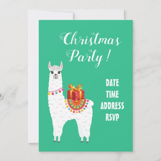 Funky Alpaca Kerstschattige lama Kaart (Voorkant)