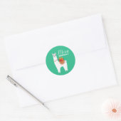 Funky Alpaca Kerstschattige lama Ronde Sticker (Envelop)