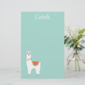 Funky Alpaca llama drama schattig dier Briefpapier (Staand voorkant)