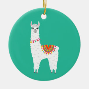 Funky Alpaca llama drama schattig dier Keramisch Ornament